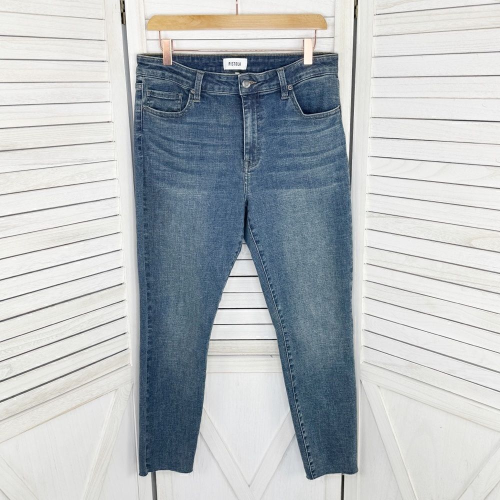 Pistola High Rise Raw Hem Skinny Jeans Blue Size 31 P6731MTW GUT